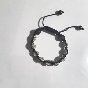 ♥ White and Black Shamballa Bracelet
